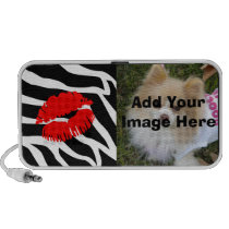 Red Lips Kiss Zebra Stripes Speaker speakers