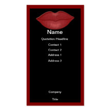 Red Lips on Black Background Business Card