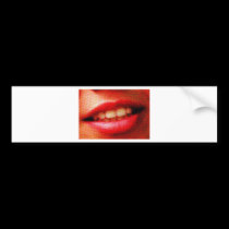 Red lips pop art style bumper stickers