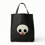 Red Lips Skull Tote Bag