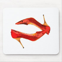 Red Lizard and Wooden Heels Mouse Mat