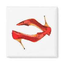 Red Lizard & Wooden Heel