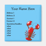 Red lobster personalised business magnet