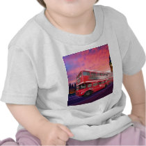 Red London bus and Big Ben Tshirt