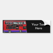Red London Bus Double Decker Bumper Stickers