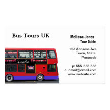 Red London Bus Double Decker Business Card Template