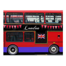 Red London Bus Double Decker Postcard