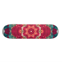 Red Lotus Mandala Custom Skateboard