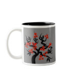 Red Love Birds On Sakura Tree Mugs