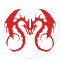 Red Love Dragons stickers