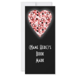 Red Love Heart! Bookmark. Playing Card Pattern! rack cards