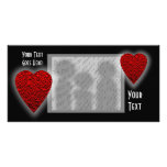 Red Love Heart! Stars Spades Diamond Pattern! photo cards