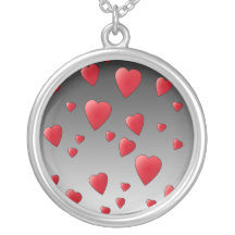 Red Love Hearts. Pattern. Custom Jewelry