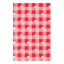 Red love pattern with hearts personalized stationery