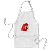 Red macaw apron