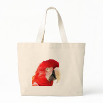 Red macaw canvas bag