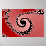 Red Mandelbrot Spiral Print
