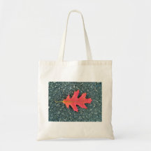 Red Maple leaf on the road Canvas Bag