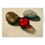 RED MARBLE, RIVER STONES: ART: REALISM CARD