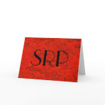 Red Marbling Monogram Greeting Card