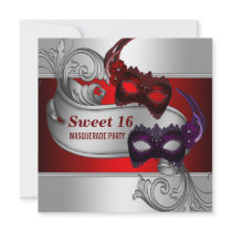 Red Masks Sweet 16 Masquerade Party