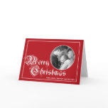 Red Merry Christmas Greeting Card with Photo
