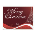 Red Merry Christmas postcards