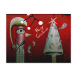 Red Merry Christmas Postcard