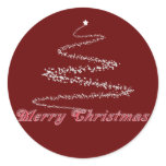 Red Merry Christmas Seal Round Sticker