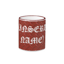 Red Metal Sheet Name Mug