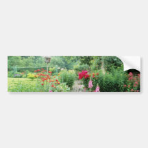 Red Mixed Cottage Garden - Peony, Pyrethrum, Alliu Bumper Stickers