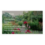 Red Mixed Cottage Garden - Peony, Pyrethrum, Alliu Business Card Templates