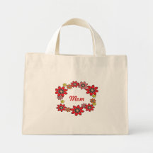 RED Mom Wreath Tiny Tote Bag