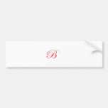 Red Monogram B Bumper Sticker