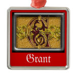 red monogram G Ornaments