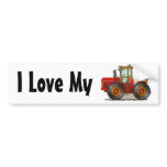 "Red Monster Tractor, I Love My…Bumper Stickers" bumper stickers