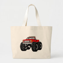 RED MONSTER TRUCK CANVAS BAGS