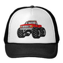 RED MONSTER TRUCK MESH HATS