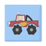 Red Monster Truck Tshirts and Gifts Refrigerator Magnet