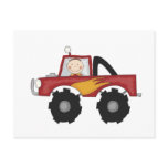 Red Monster Truck Tshirts and Gifts postcards