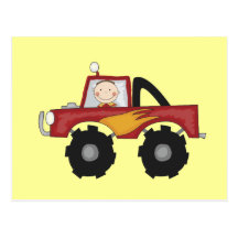 Red Monster Truck Tshirts and Gifts Postcard