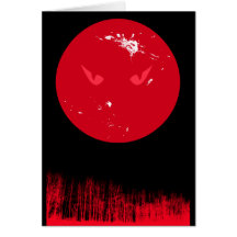 Red Moon Halloween Night Greeting Cards