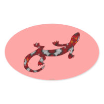 Red Mosaic Snake Skin Lizard Sticker