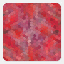 Red Mosaic Tiles Square Stickers