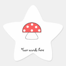Red mushroom star stickers
