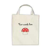 Red mushroom tote bag