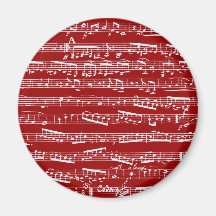 Red music notes magnets