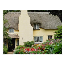 Red National Trust Cottage, Selworthy, Somerset fl Post Cards