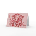 Red Nativity Christmas Card