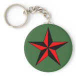 Red Nautical Star Keychain